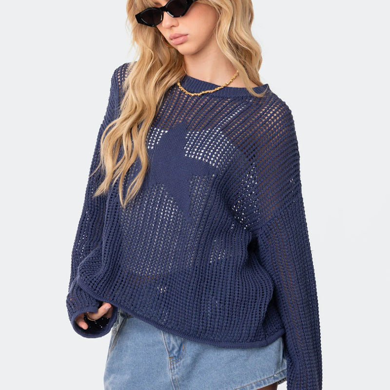 Women's Fashion Wear Sexy Knitted Design Sense Niche Sweaters