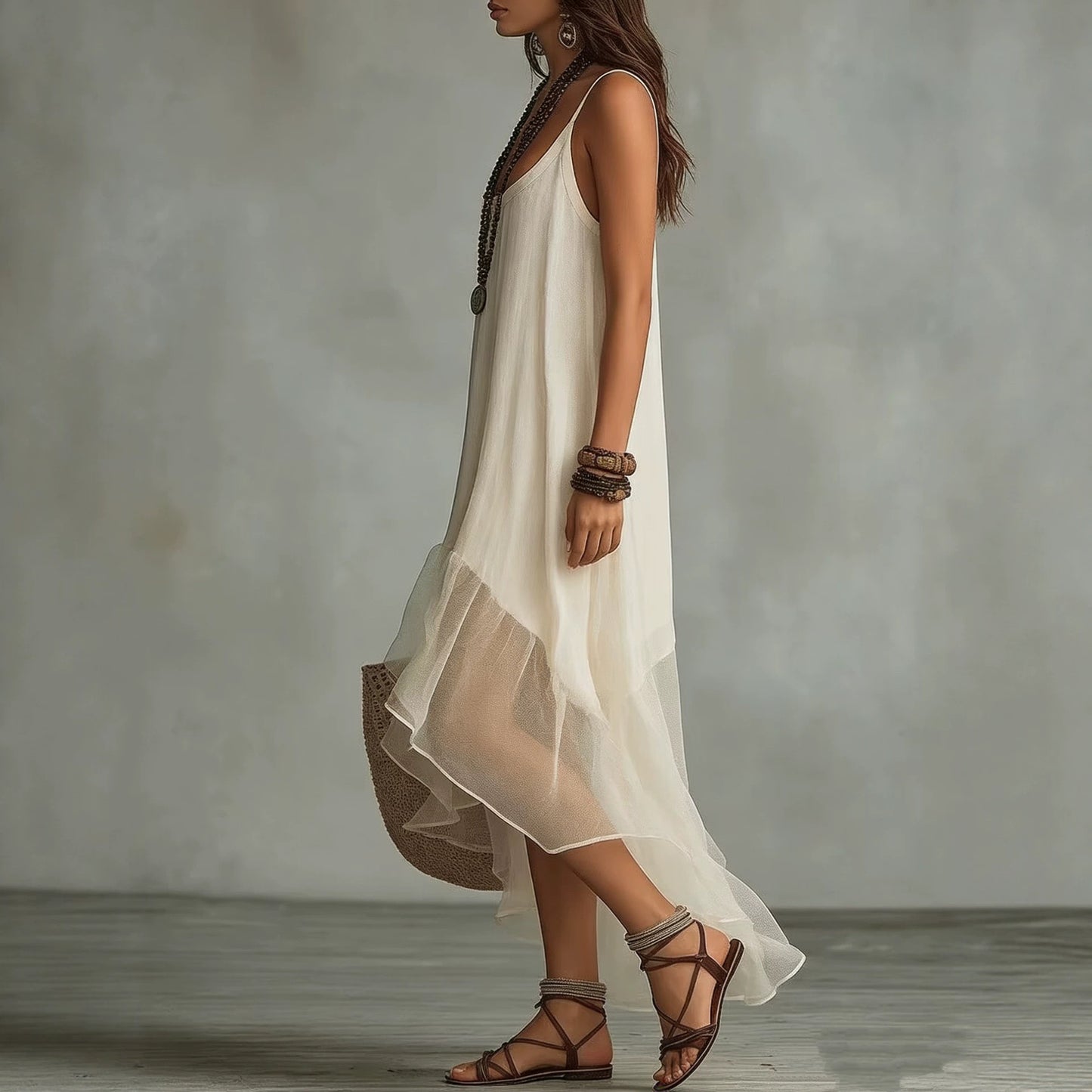 Women's Lazy Relaxed Bohemian Vacation Solid Color Dress