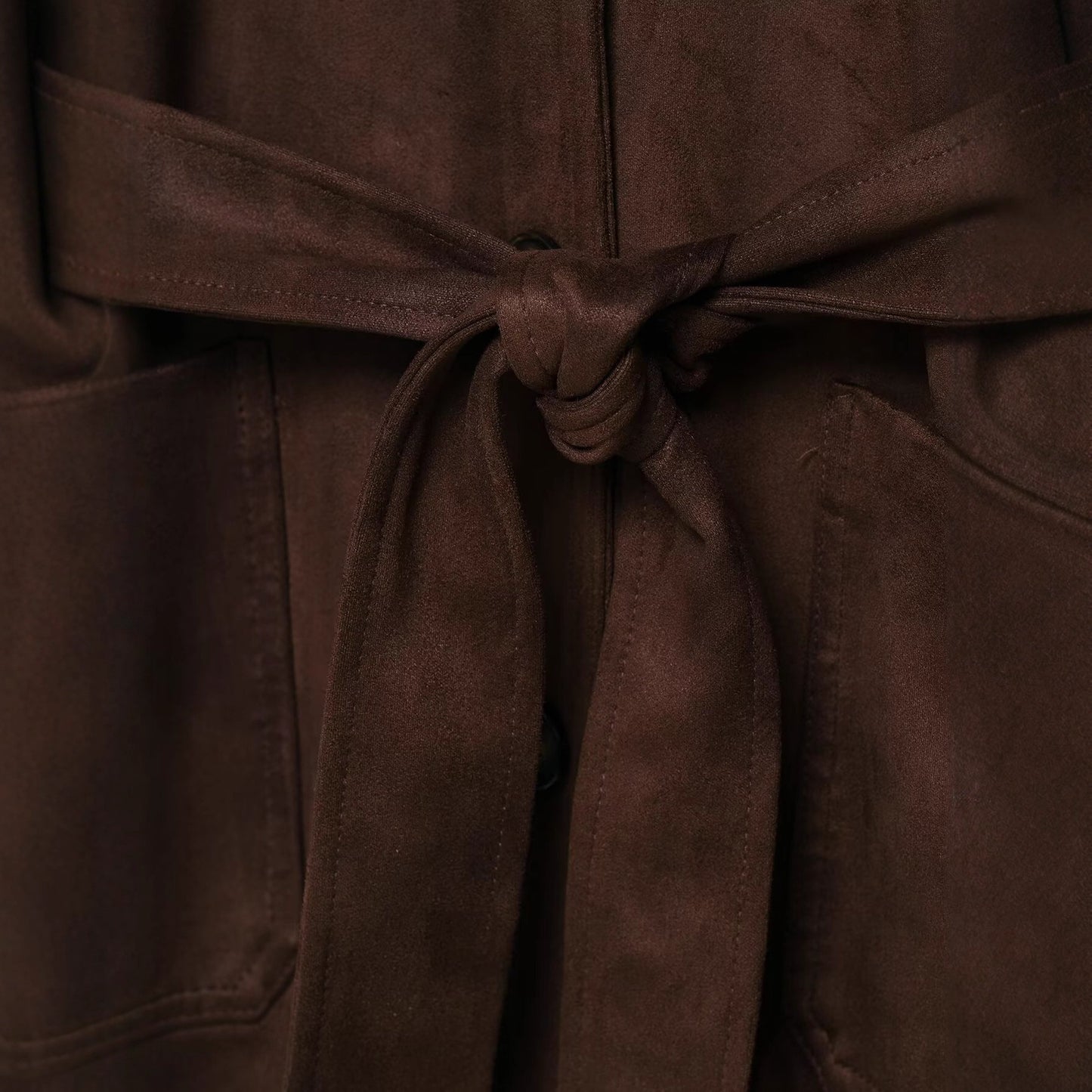 Women's Fashion Casual Polo Collar With Belt Coats