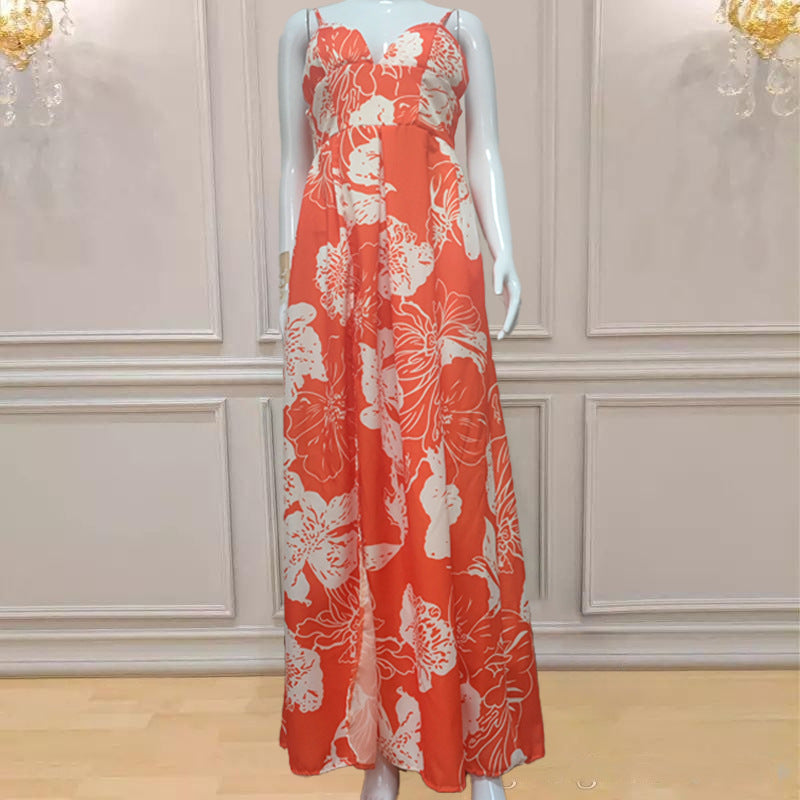 Women's Sexy Sling Dress Deep V Slit Wedding Dresses