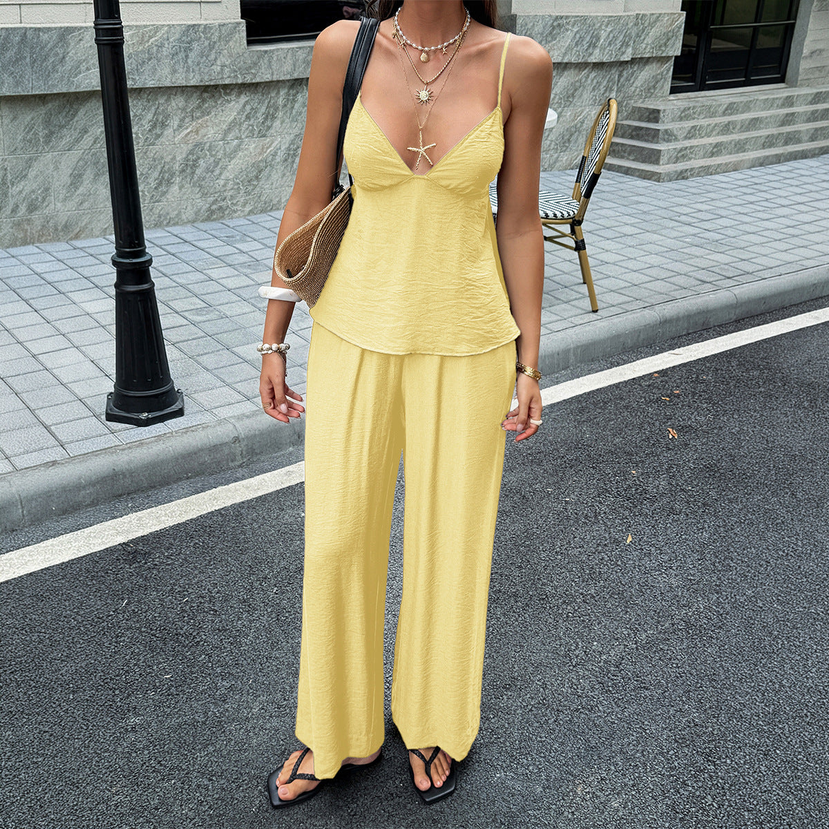 Women's Vacation Style Hot T-shirt Trousers Summer Suits