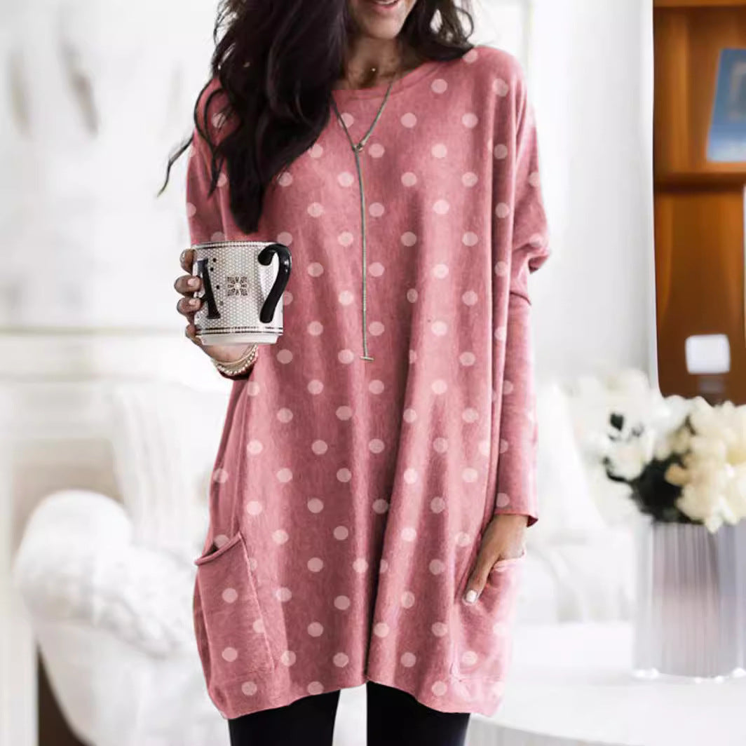 Women's Autumn Long Sleeve Casual Pocket T-shirt Blouses