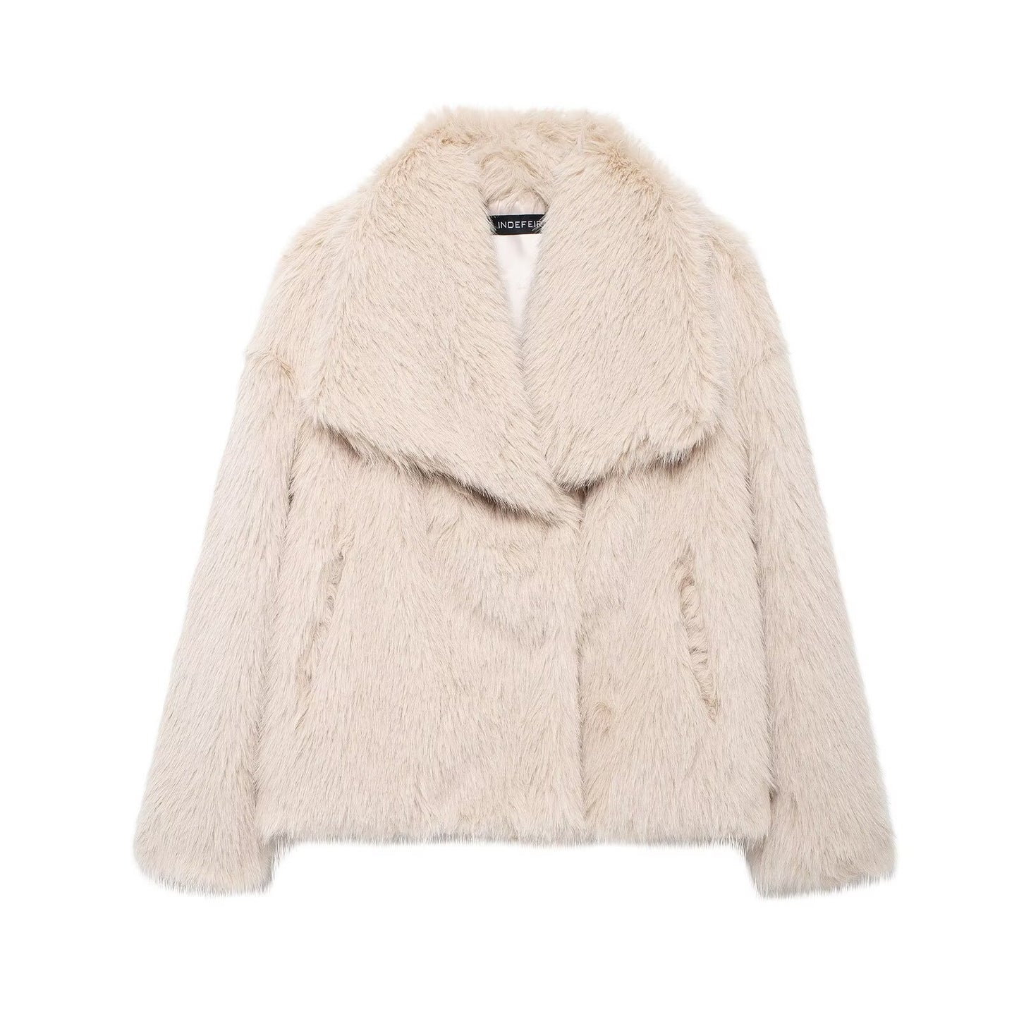 Women's Thick Lamb Wool Black Winter Furry Coats