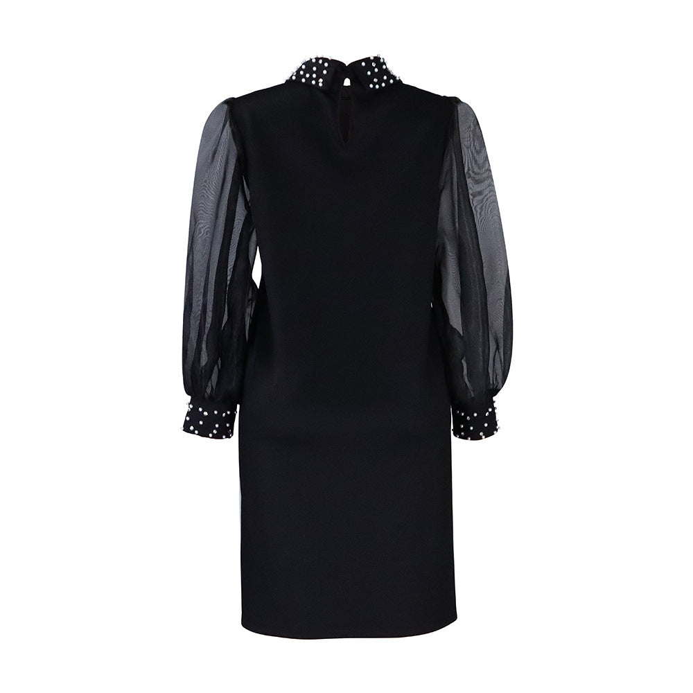 Women's Temperament Mesh Splicing Beads Loose African Dresses