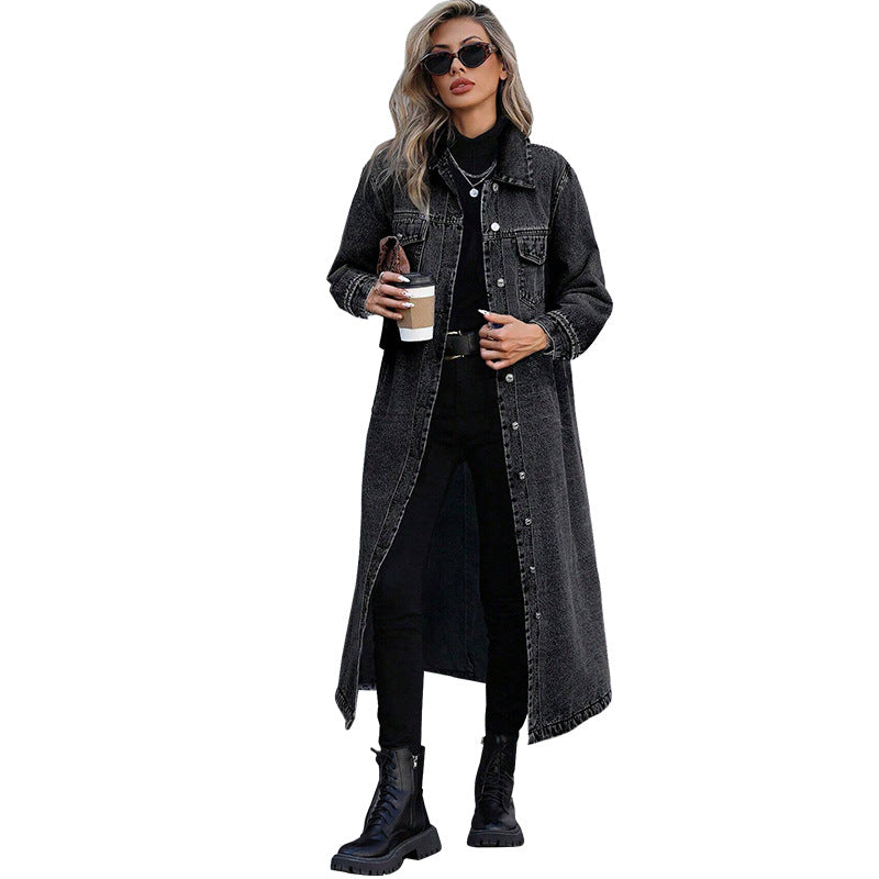 Women's Pretty Versatile Fashionable Denim Long Jackets