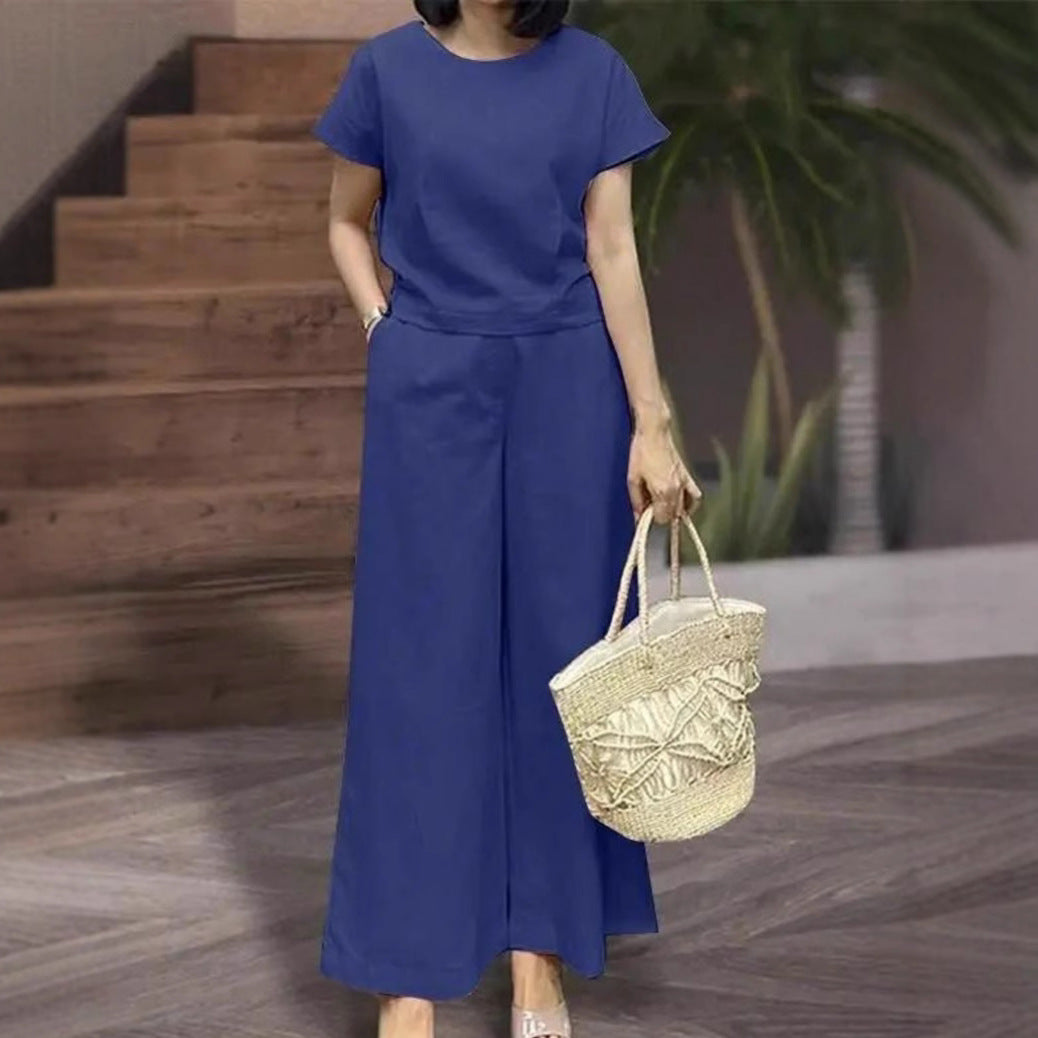 Women's Sleeve Shirt Outfit Urban Chic Sportswear Loose Trousers Summer Fashion Casual Suit