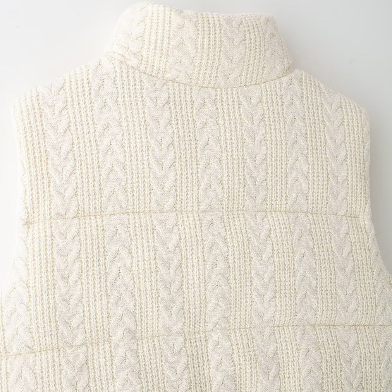 Women's Street Fashion Stand Collar Knitted Cotton Vests