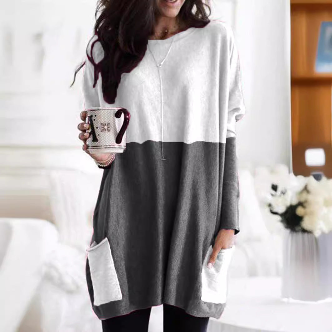 Women's Autumn Long Sleeve Casual Pocket T-shirt Blouses