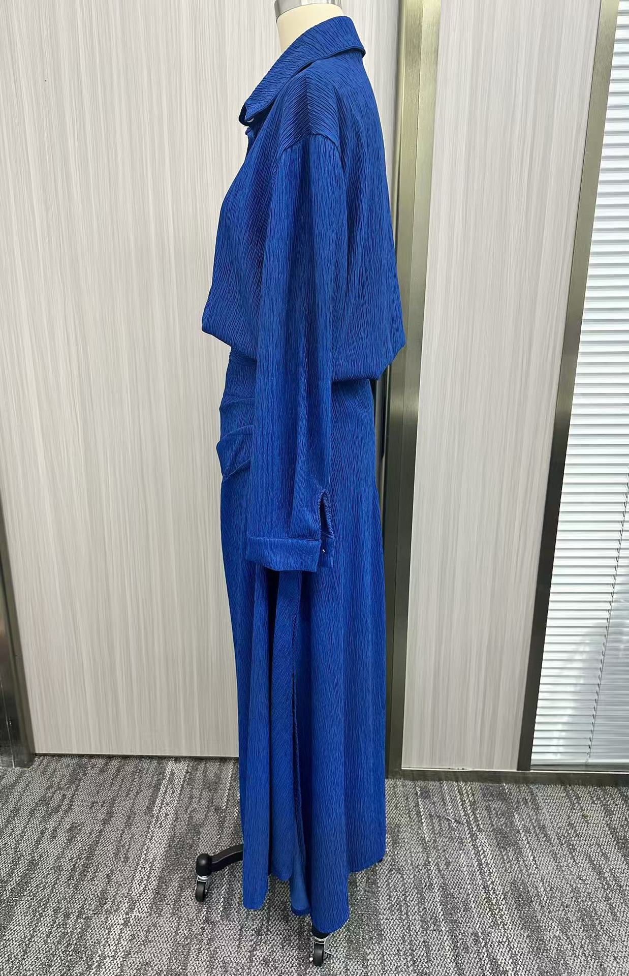 Women's Autumn Elegant Graceful Sexy Solid Color Irregular Pleated Dress Dresses