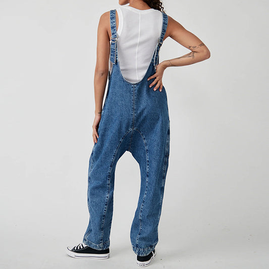 Pocket Sling Adjustable Strap Cowboy Siamese Jumpsuits