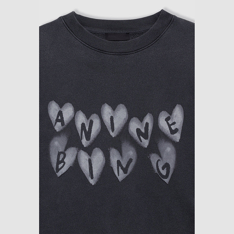 Women's Love Letter Printing Wash Fried Color Sweaters