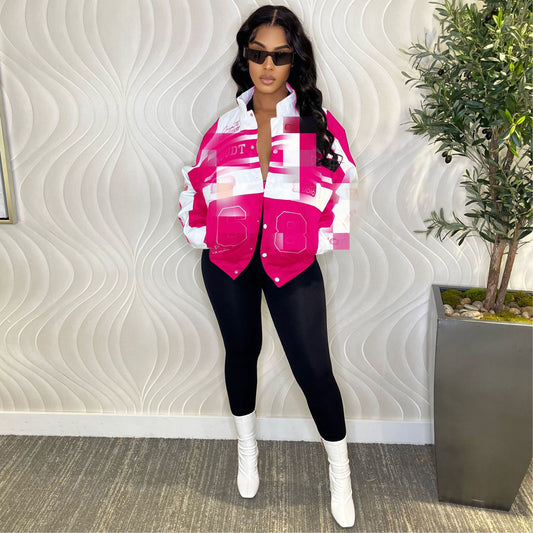 Women's Detachable Hot Motorcycle Printed Cool Silk Jackets