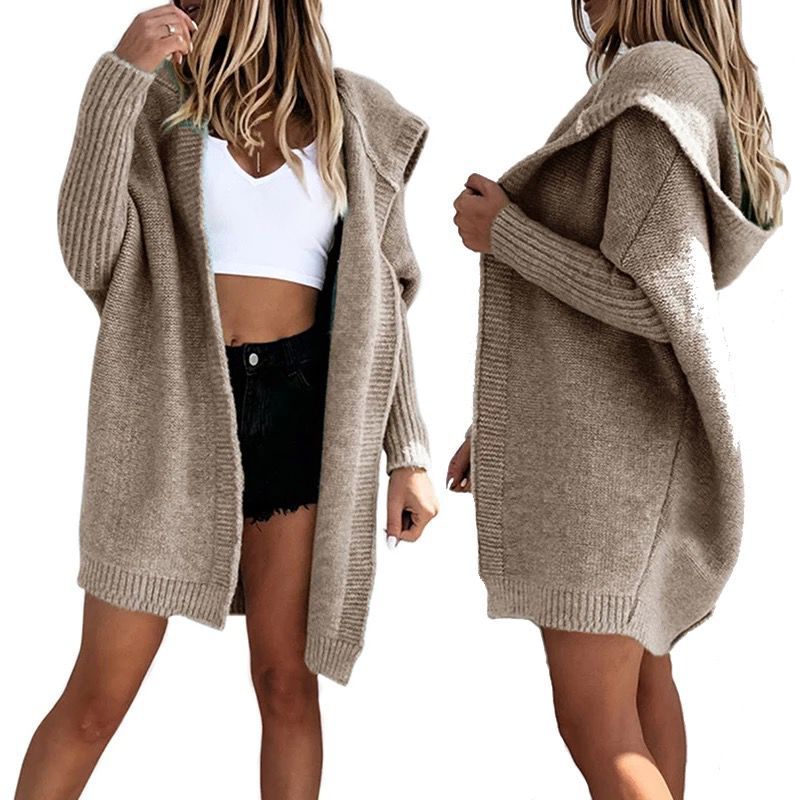 Women's Classy Trendy Hooded Front Knitted Sweaters