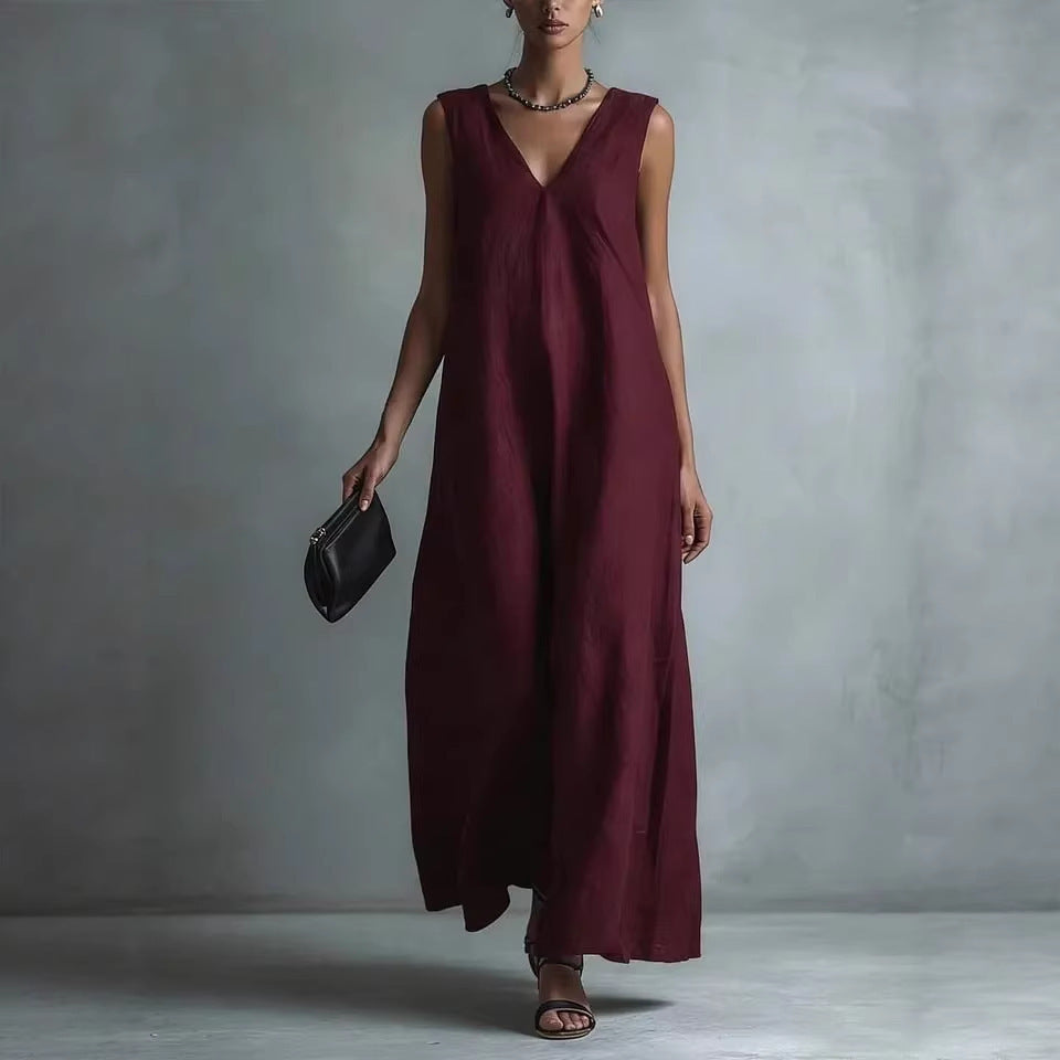 Women's Casual Elegant Fashion Sleeveless Solid Color Dress