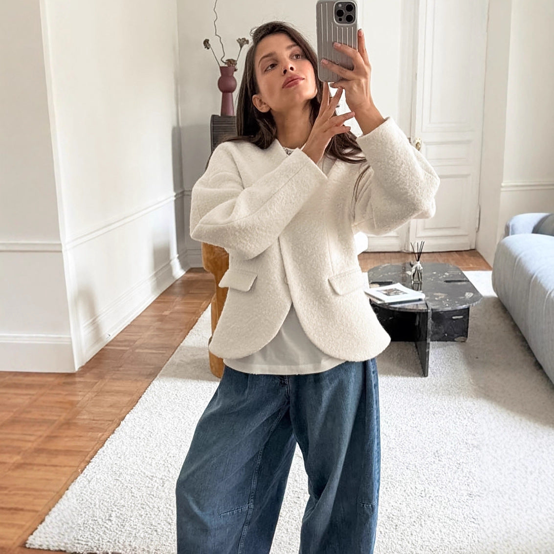 Classic Thick Woolen Female Style Coarse Tops