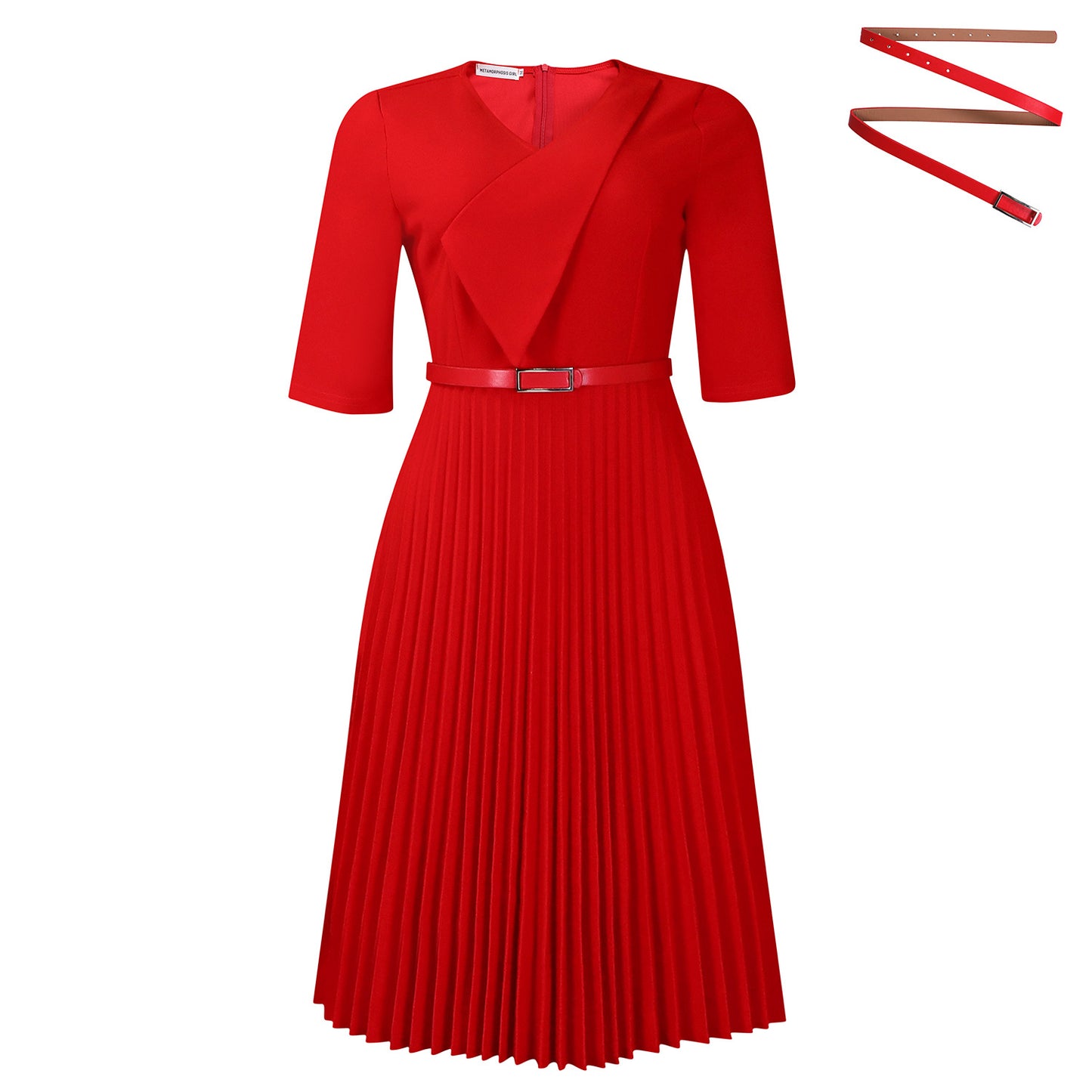 Women's Fashion Solid Color Elegant Pleated African Dresses