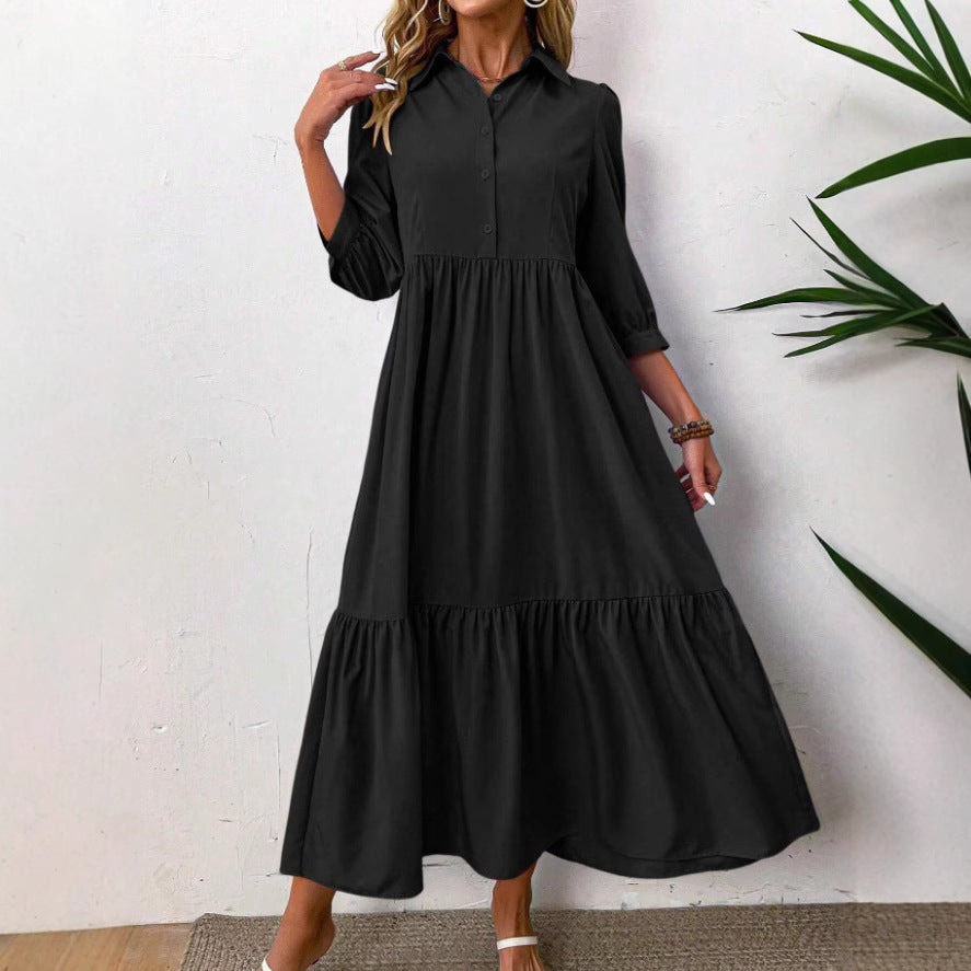 Loose Slimming French Lazy Style Shirt Dress