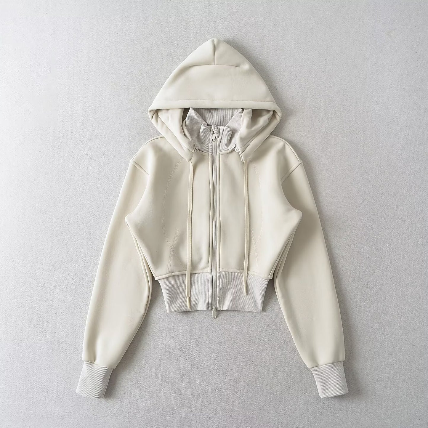 Women's Style Detachable Hooded Waist Long Sleeve Sweaters