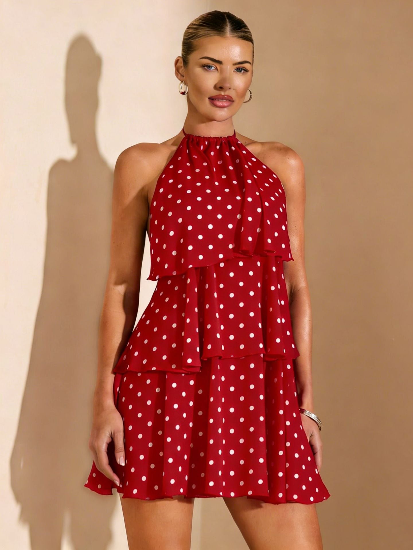Women's Irregular Backless Sexy Polka Dot Sweet Dress