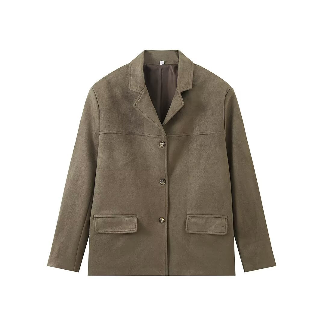 Retro Casual American Style Polo Collar Jackets