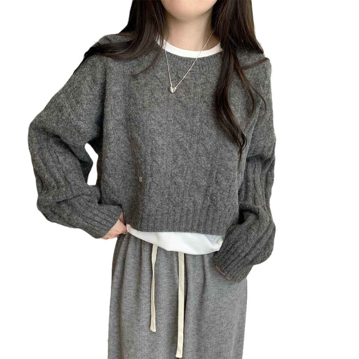 Women's Round Neck Inner Wear Lazy Soft Women's Sweater