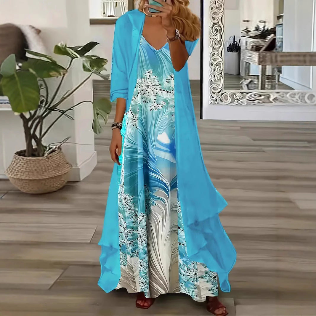 Summer Long Sleeve Loose Floral Totem Dresses