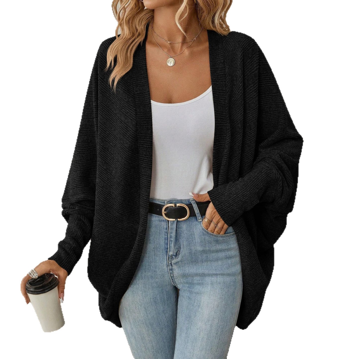 Versatile Women's Knitted Solid Color Mid-length Women's Sweater