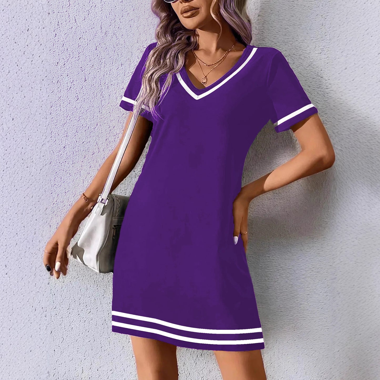 Women's Summer Elegant Striped Boat Anchor Casual Dress