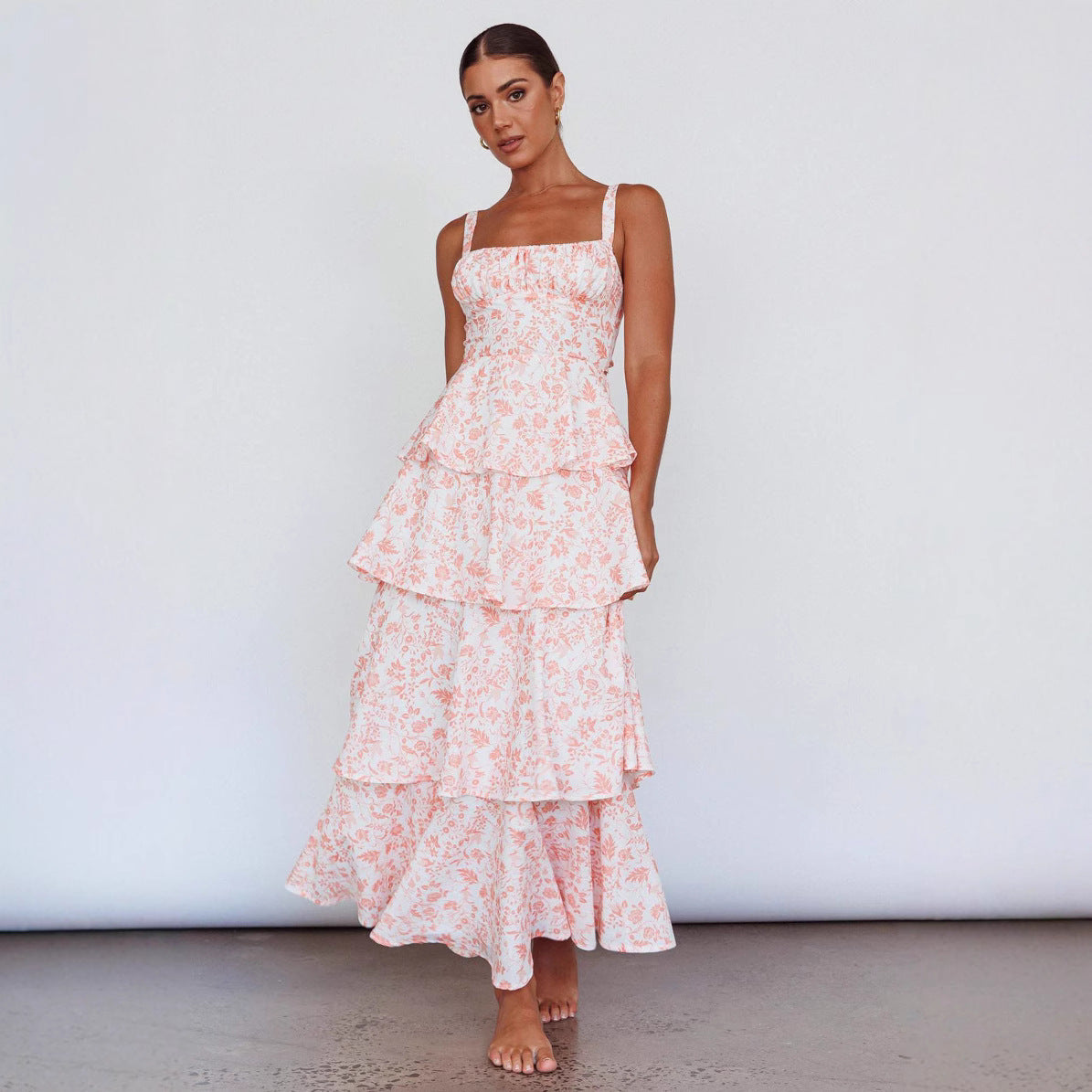 Bow Floral Dress Holiday Party Temperament Dresses