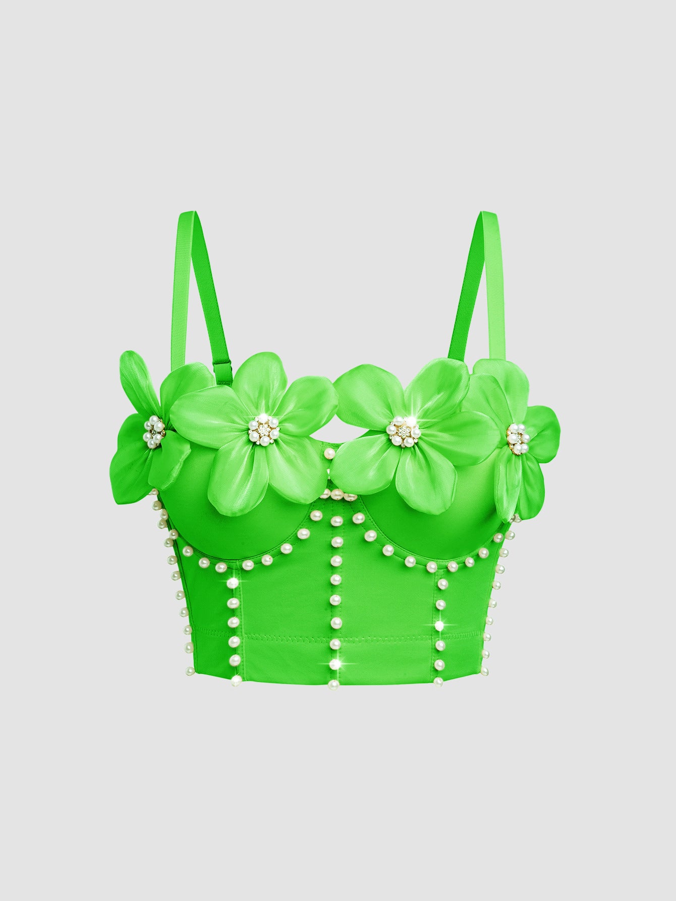 Style Versatile High-grade Three-dimensional Flower Rhinestone Tube Tops