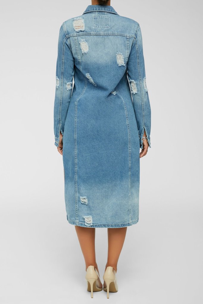 Women's Denim Trench For Spring Fashion Vintage Coats