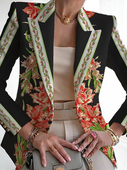 Women's Autumn Fashion Printed Slim Fit Small Blazers