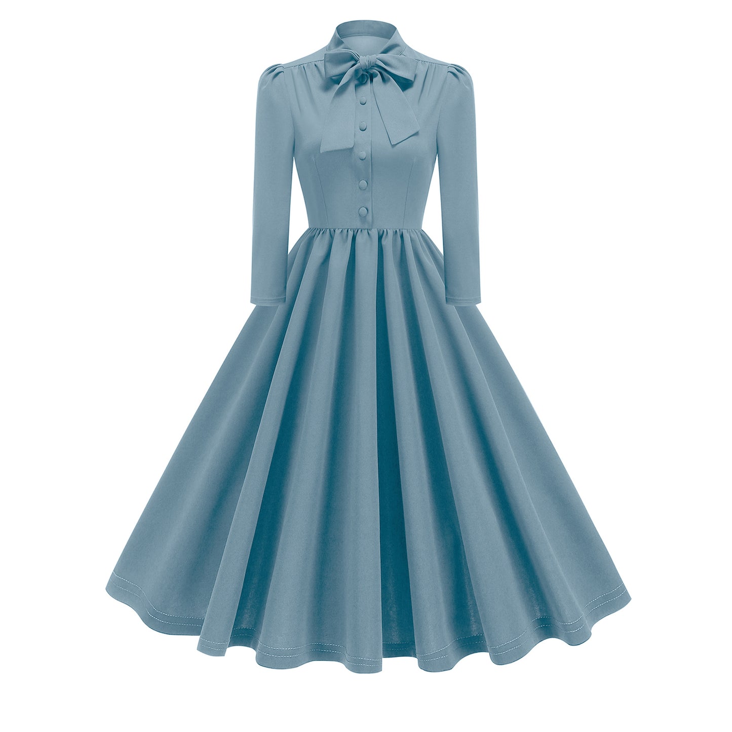 Women's Long Sleeve Dress French Style Bow Dresses