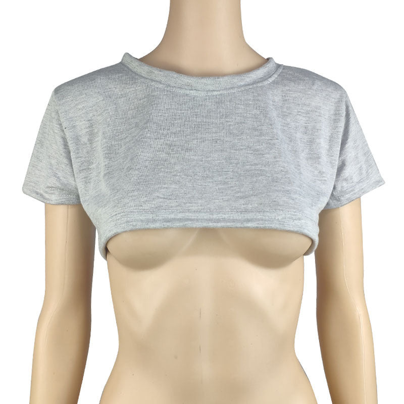 Women's Sexy Casual T-shirt Short-sleeved Solid Color Blouses