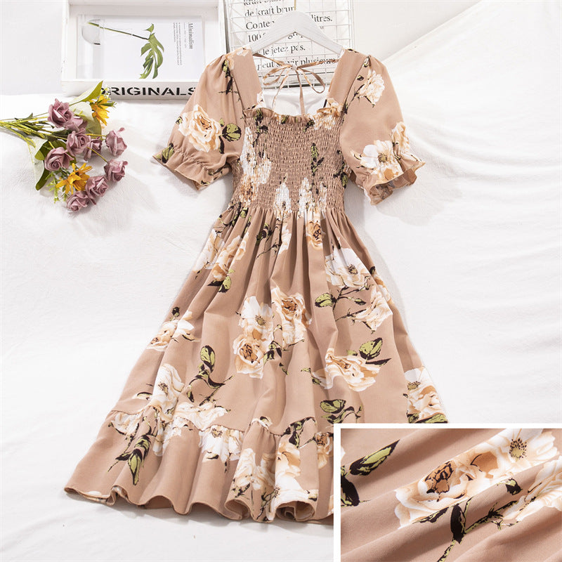 Women's Style Design Niche High-grade Floral Sleeve Dresses