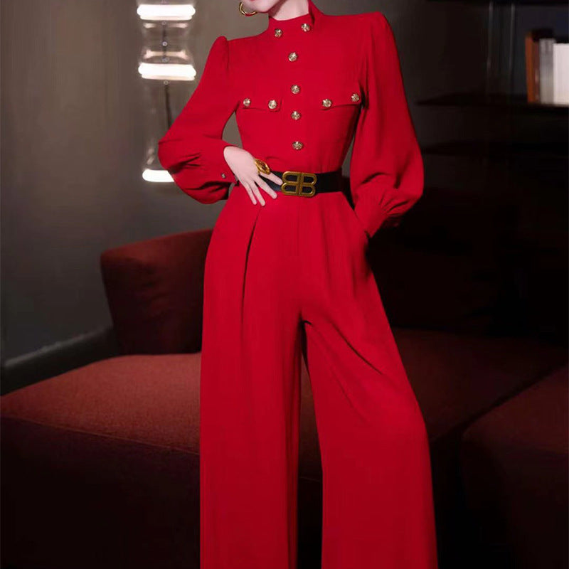 Women's Style Temperament Autumn Long Sleeve High Jumpsuits
