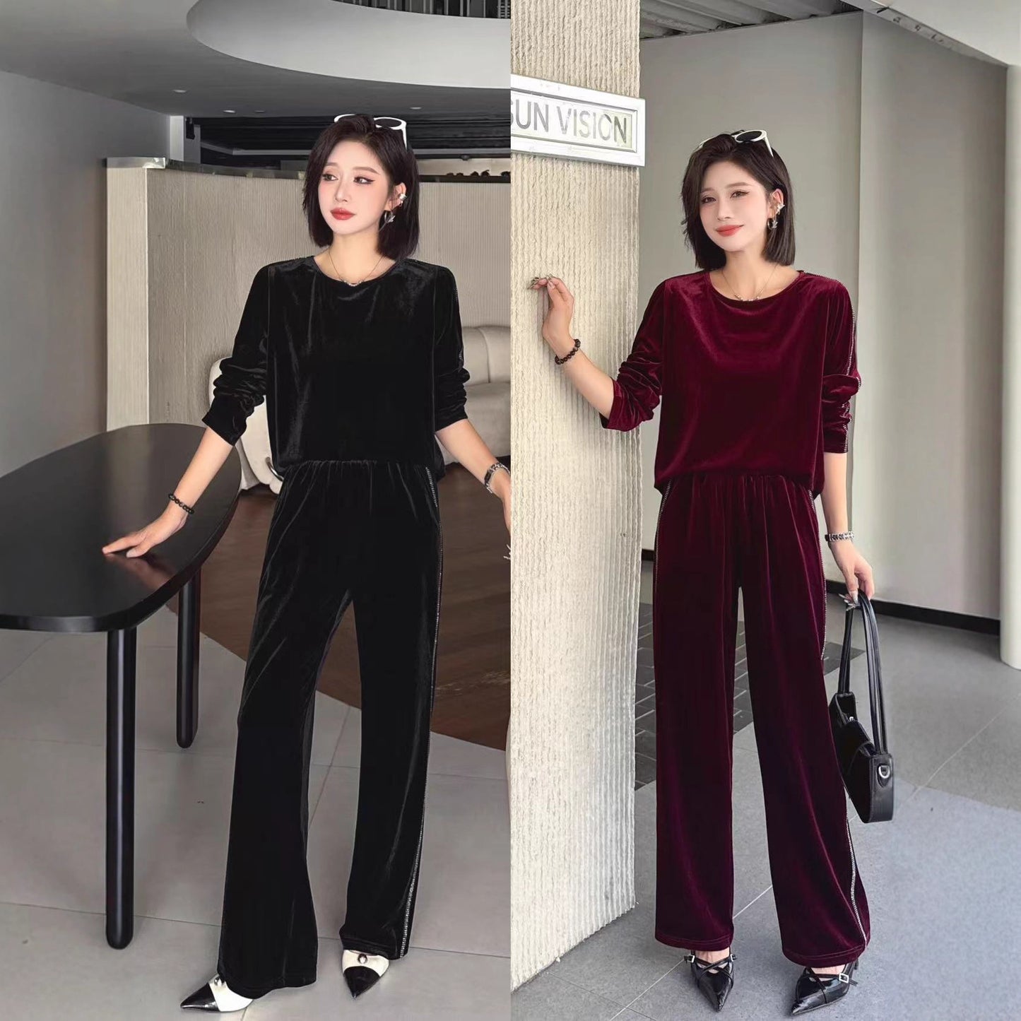 Veet Elegant Graceful Wide Leg Two-piece Vests