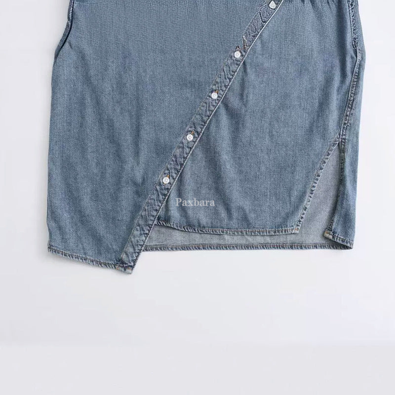 Women's Irregular Lapel Beveled Single-breasted Gradient Do The Old Cowboy Jackets