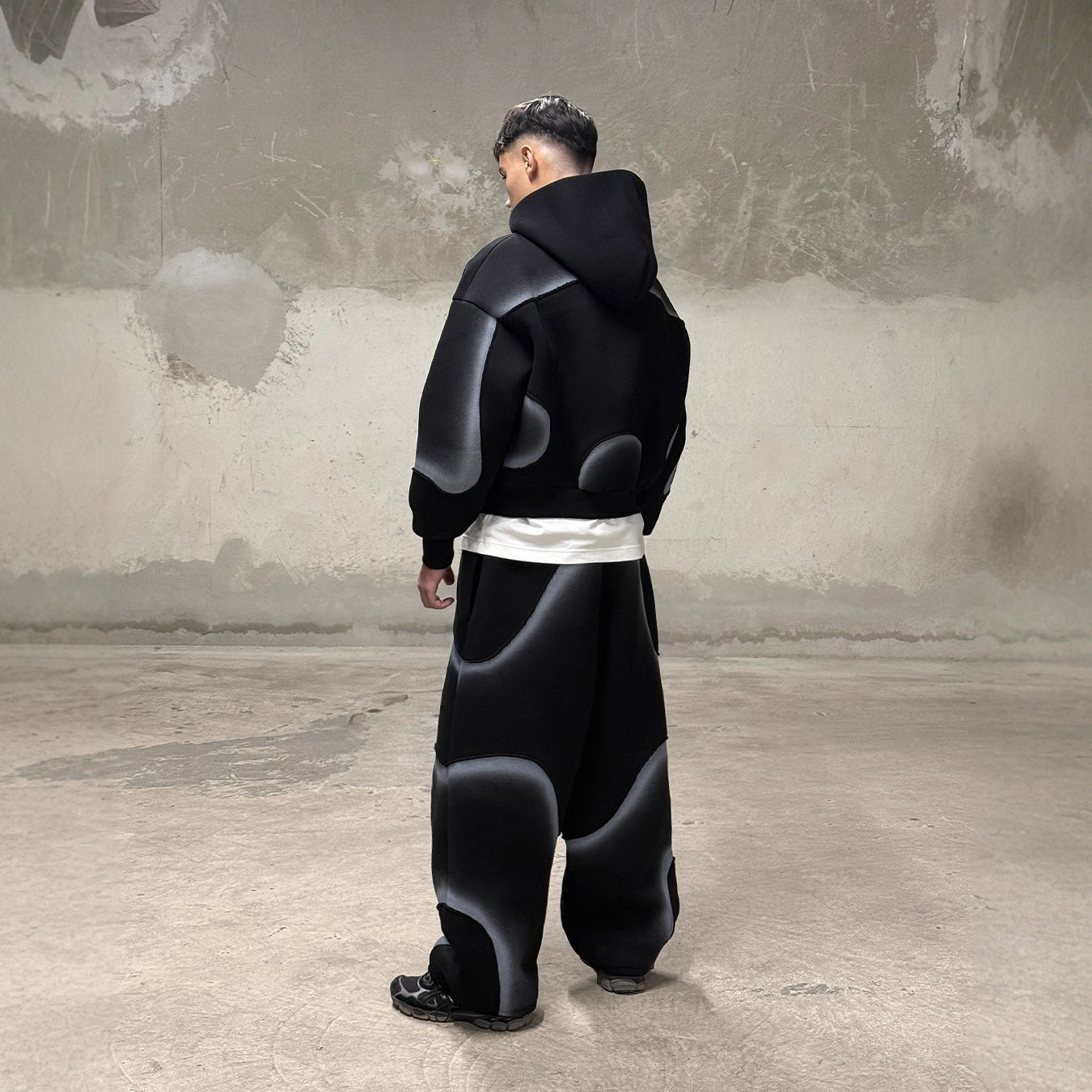 Gothic High Street Style Line Printing Hoodie Male Sweaters