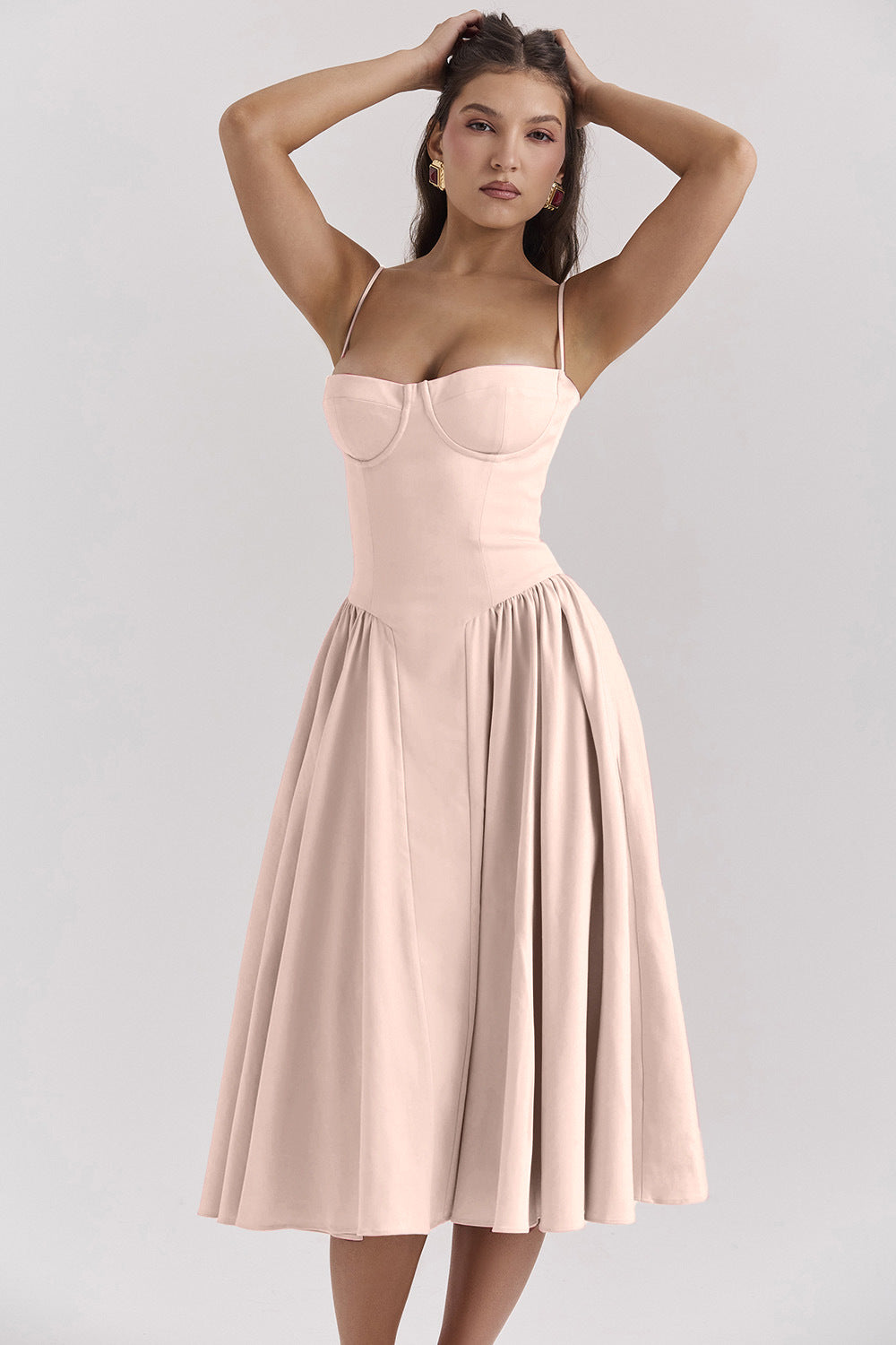 Women's Fashion Summer Sling Cinched Swing Dress Dresses