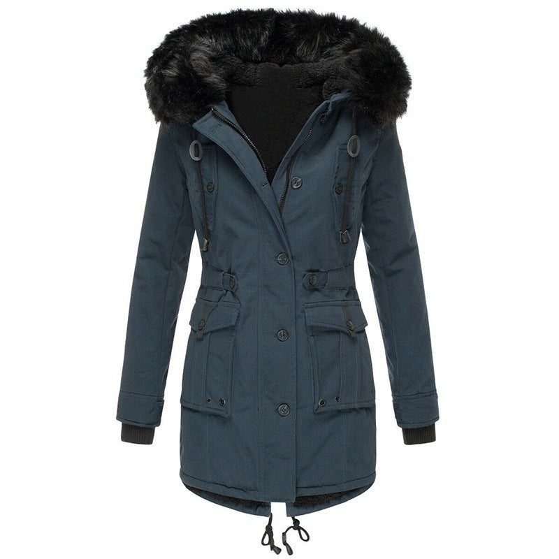 Women's Fleece-lined Thickened Cotton Padded Clothes Winter Coats