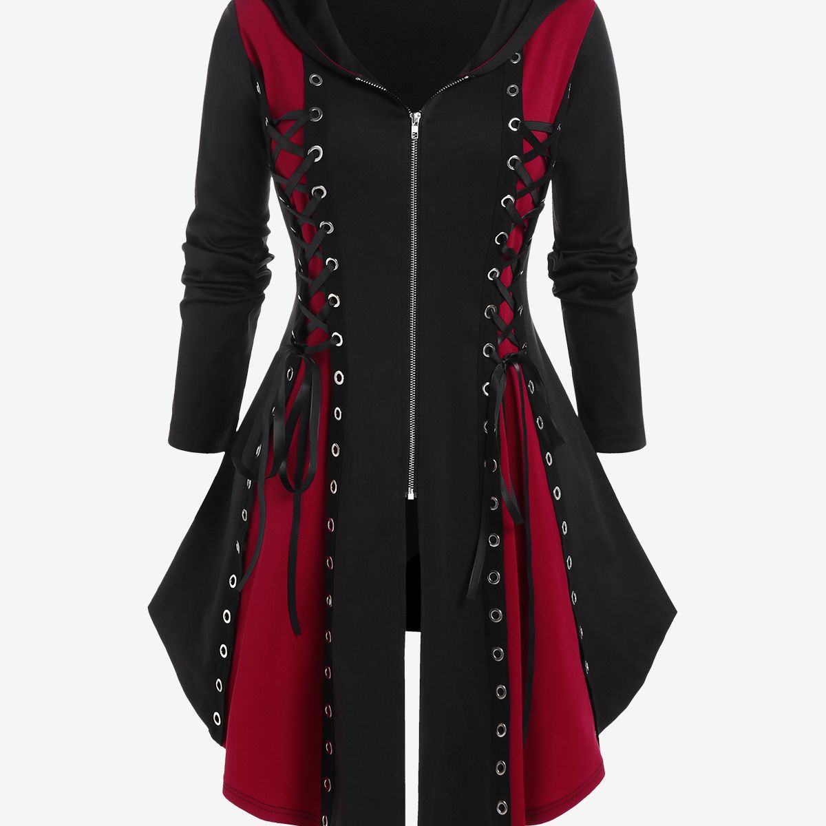 Women's Style Hooded Color Matching Mid-length Dress Dresses