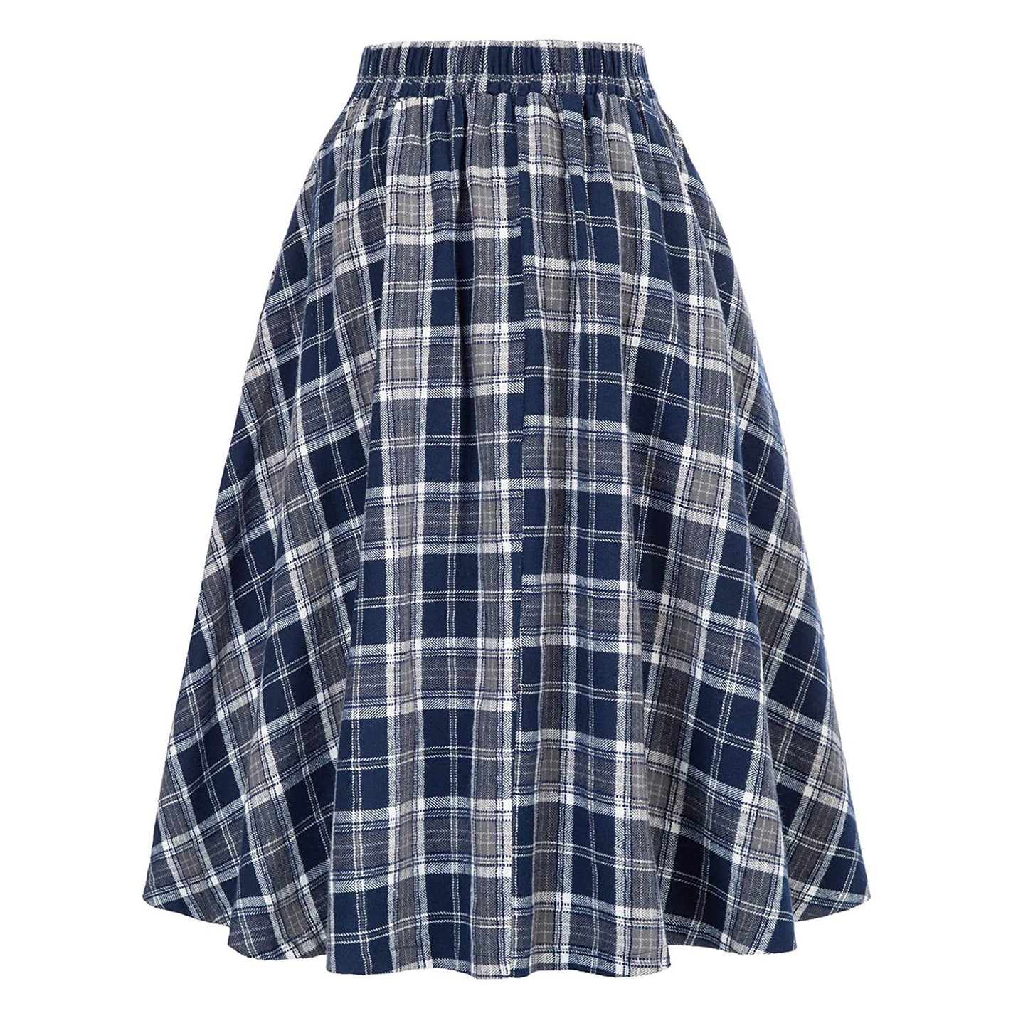 Women's Waist Plaid Big Hem Fashion Elastic Skirts