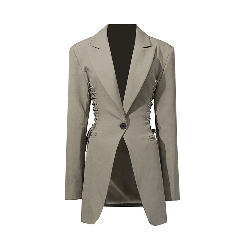 Women's Design Autumn Trendy Tied Slim Fit Blazers
