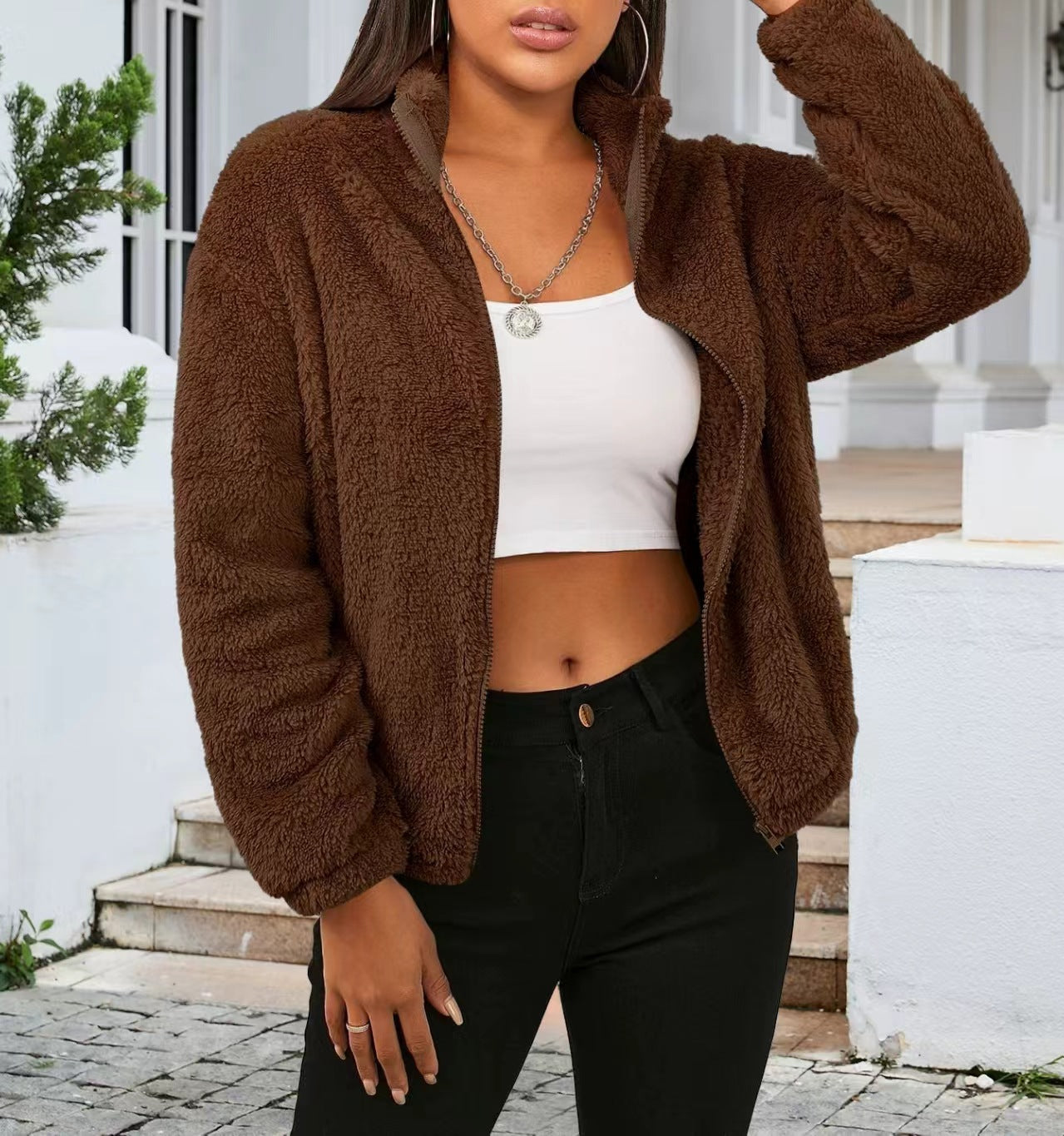Women's Fashionable Winter Long Sleeve Plush Loose Women's Sweater, Sweater
