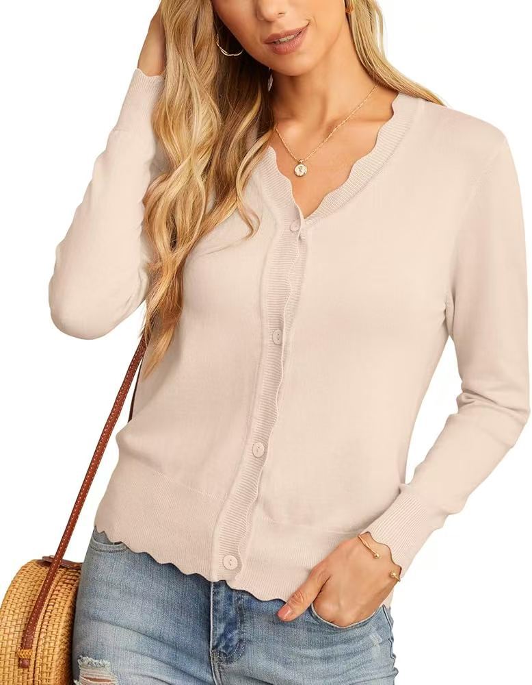 Ruffle 9-point Sleeve Thin Fashion Knitted Women's Sweater