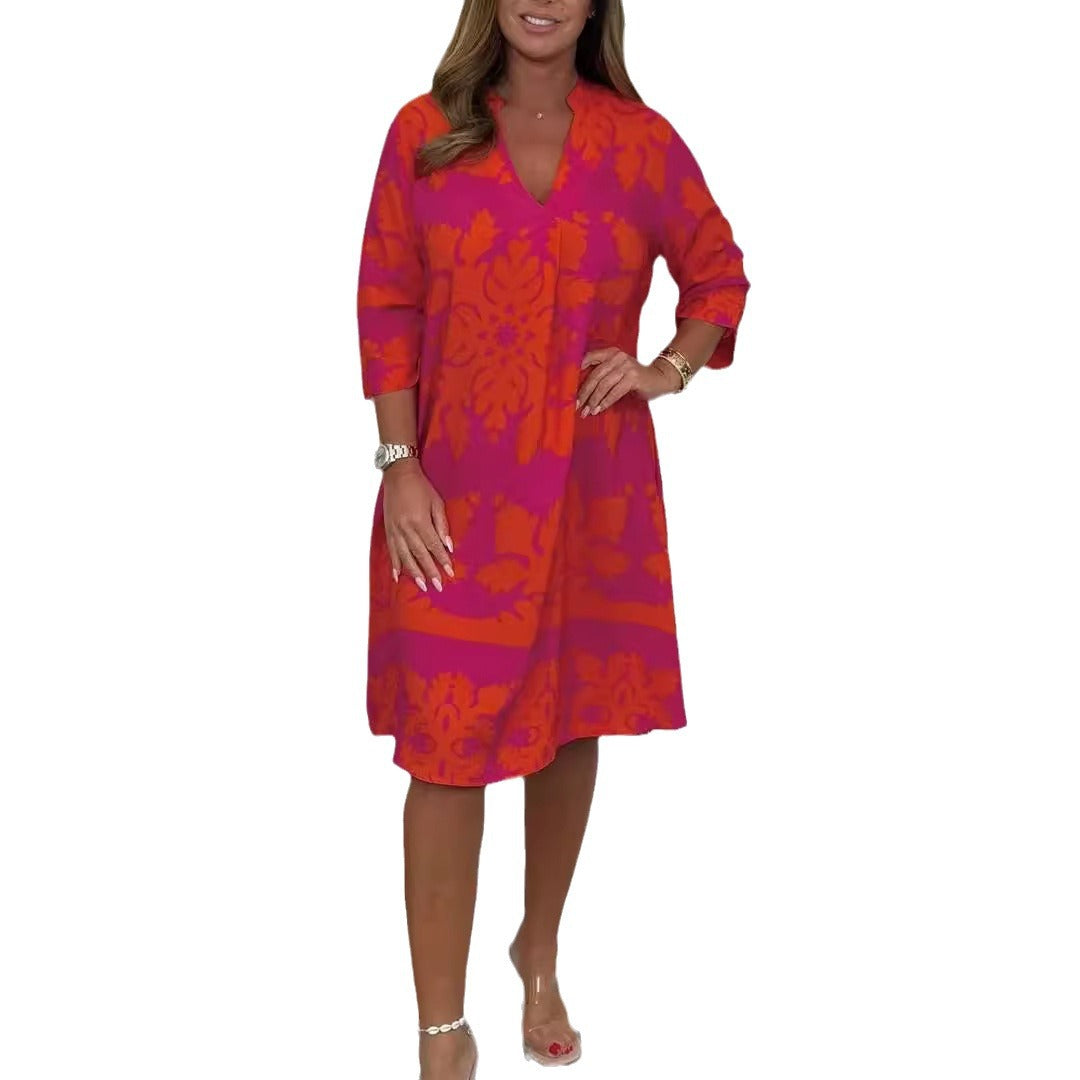 Glamorous Comfortable Women's Printed Sleeves Floral Dress
