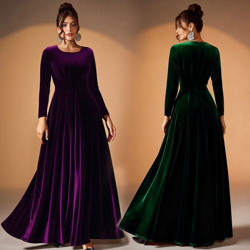 Fashion Attractive Women's Long Sleeve Pleated Dress