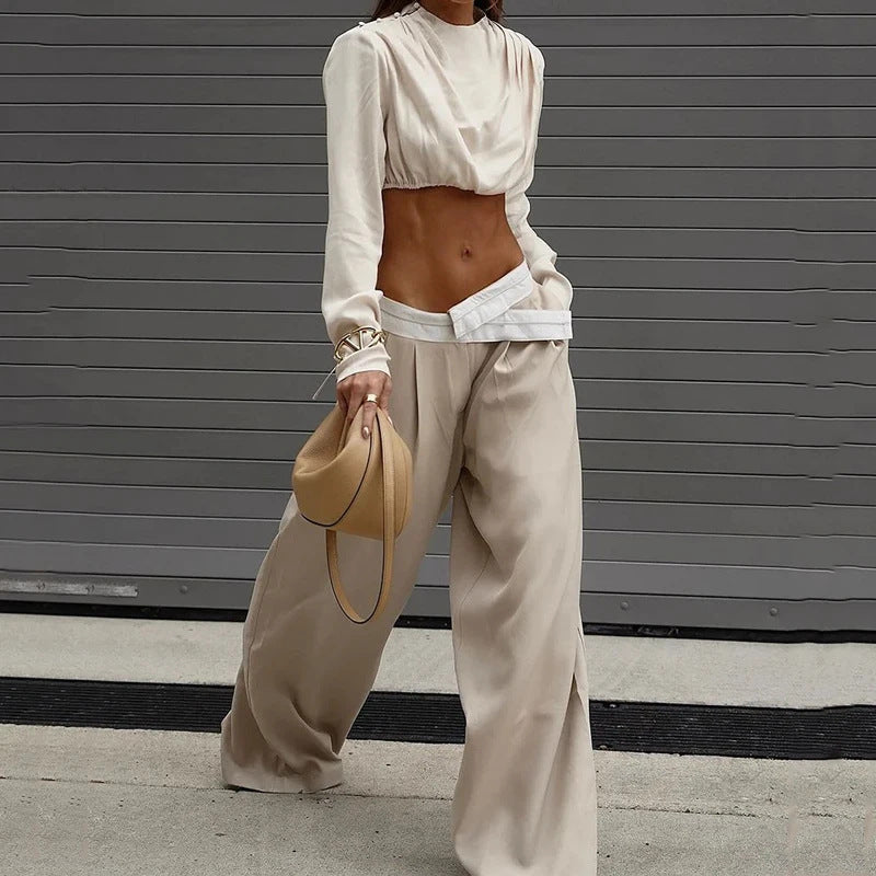 Autumn Fashion Solid Color High Waist Suits