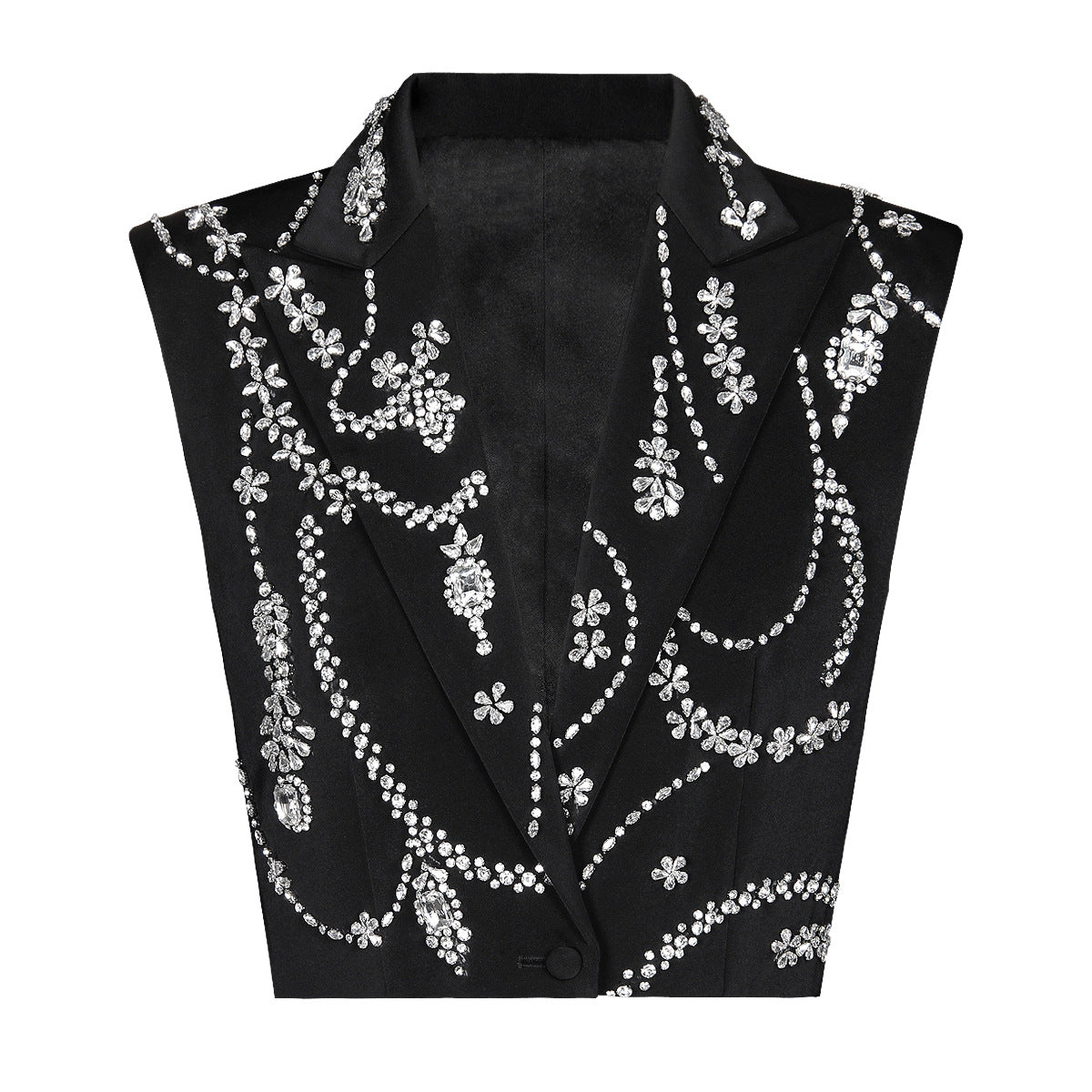 Women's Summer Fashion High-grade Sleeveless Rhinestone Temperament Vests